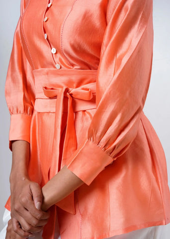 Nella Coral Handloom Cotton Co-Ord Set