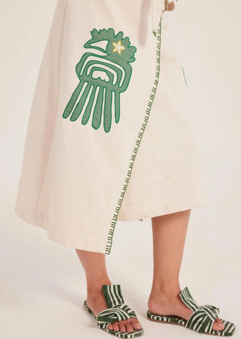 Kiji Handloom Denim Skirt