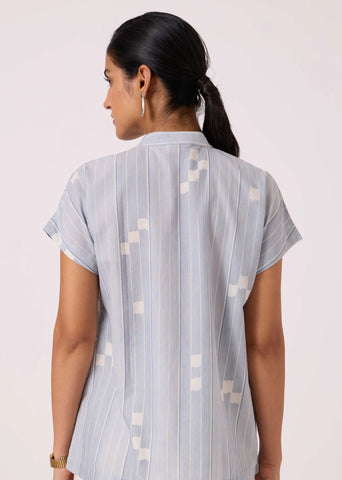 Kitty Blue Ikat Top