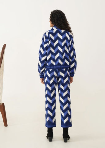 A Model Wearing Multicolor Handwoven Cotton Aqua Set , curated by Only Ethikal