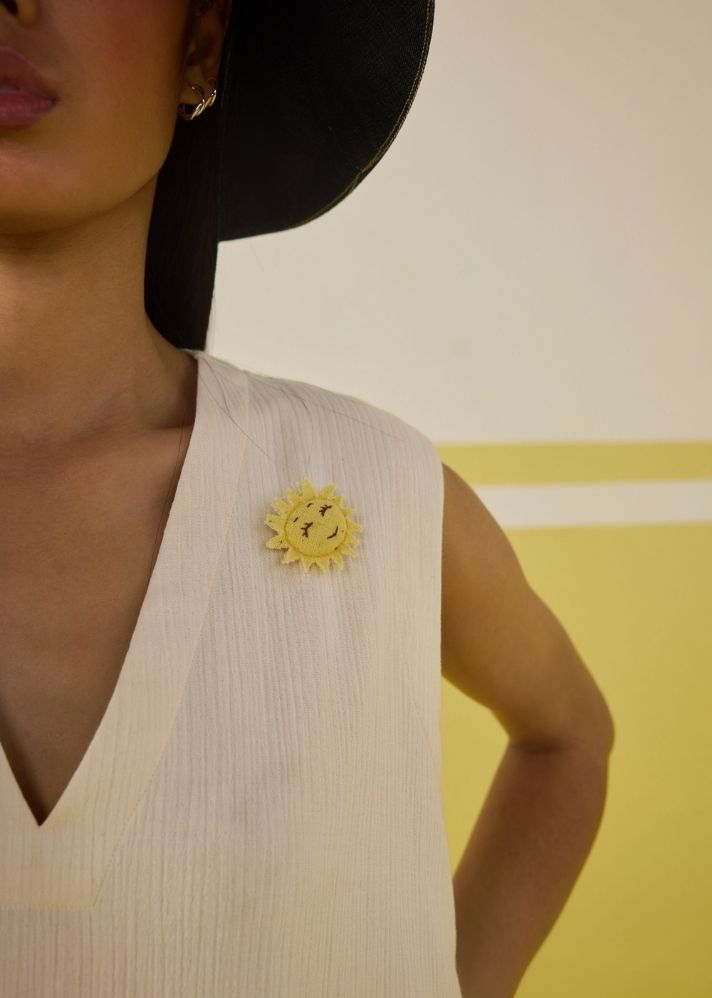 A Model Wearing Multicolor Organic CottoDouble gauge Boundless Summer Organic Cotton Dress , curated by Only Ethikal