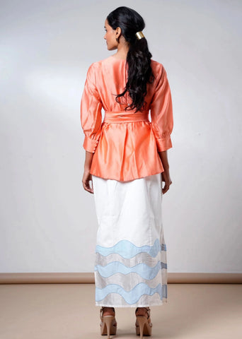Nella Coral Handloom Cotton Co-Ord Set