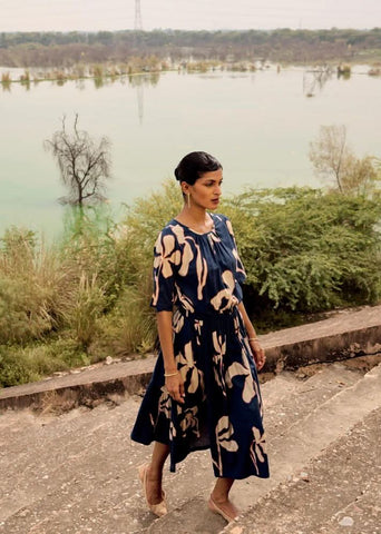 A Model Wearing Multicolor,Pure Cotton Warbler Co-ord Set,curated by Only Ethikal