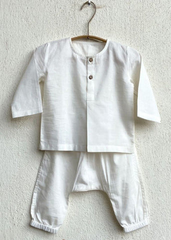 Unisex Organic Essential White Kurta & Pants