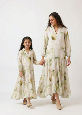 Verdant Bloom Mini Tiered Dress