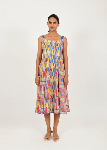 Scribble Multi Doll Linen Dress