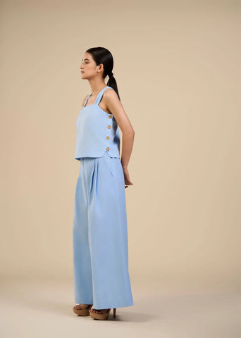 Dewdrop Camisole In Blue Linen