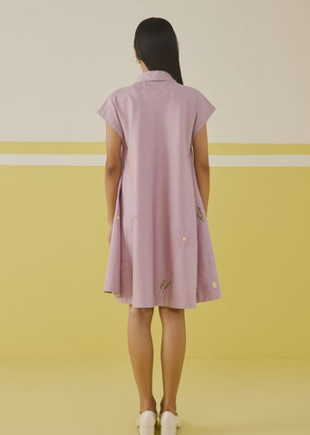 A Model Wearing Multicolor Organic Cotton satin Soul Flower Organic Cotton Dress, curated by Only Ethikal
