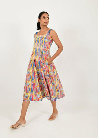 Scribble Multi Doll Linen Dress