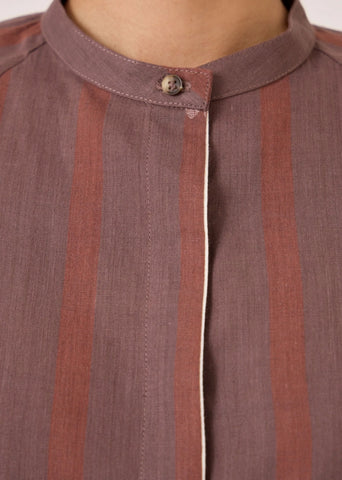 Heen Handwoven Brown Striped Top