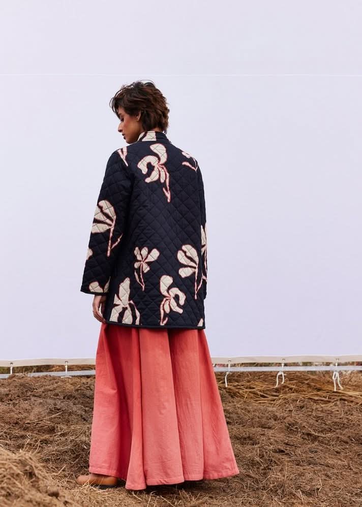 A Model Wearing Multicolor,Pure Cotton Ash Jacket curated by Only Ethikal