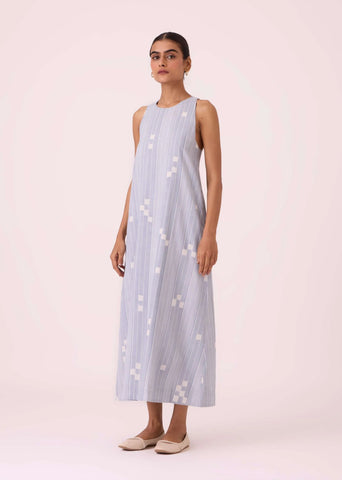 Amaran Blue Ikat Maxi Dress