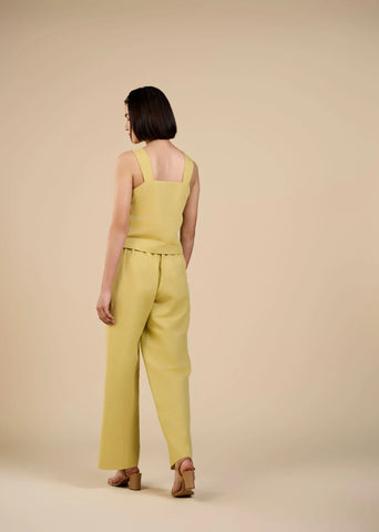 Dewdrop Camisole In Green Linen