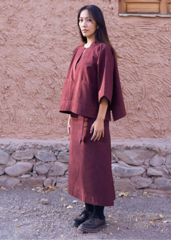 Red Cotton Metok Top
