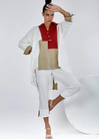 A Model Wearing Multicolor Pure Cotton Taya Multi Co-Ord Set, curated by Only Ethikal
