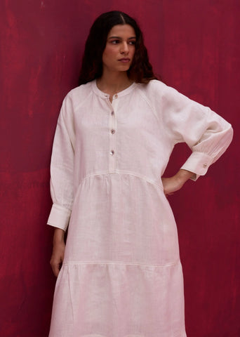 Shiri Linen Dress- Ivory