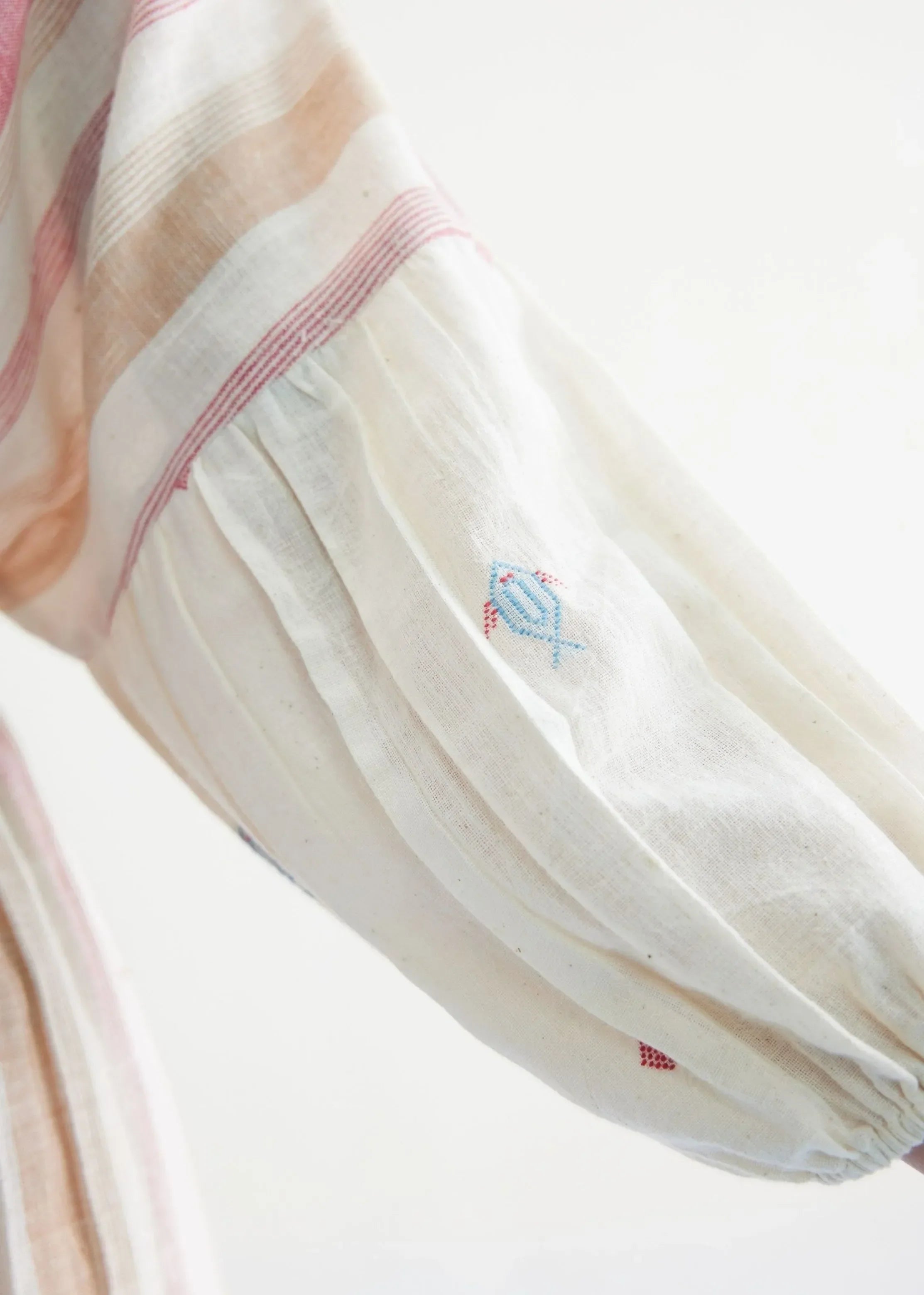 A Model Wearing Off White Handwoven Cotton The Reef Shore Cotton Off-White Midi Dress, curated by Only Ethikal