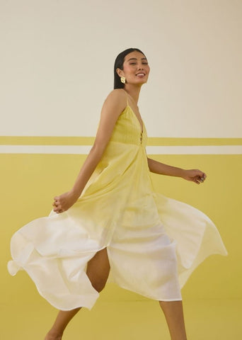 A Model Wearing Multicolor Sunshine Sea Maxi Dress, curated by Only Ethikal