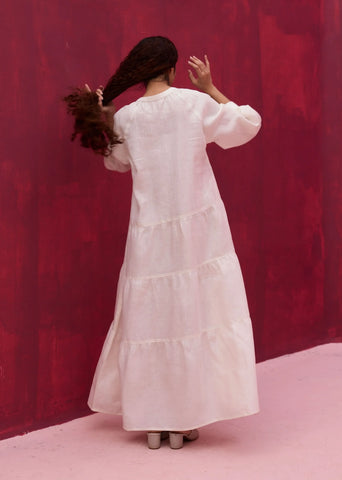Shiri Linen Dress- Ivory