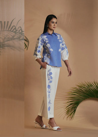 Origani Blue Ivory Petal Safari Co-Ord Set