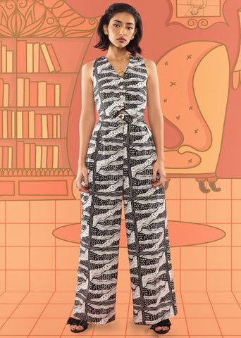 A Model Wearing White Cotton Marty Trousers, curated by Only Ethikal