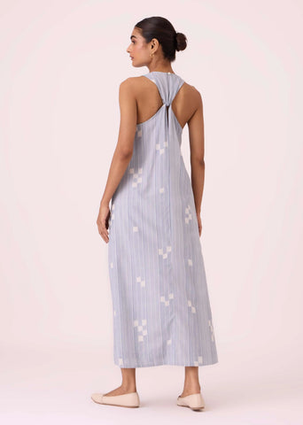 Amaran Blue Ikat Maxi Dress