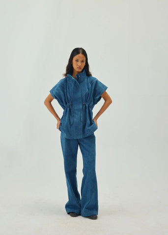 Denim Flare High Waist Pants