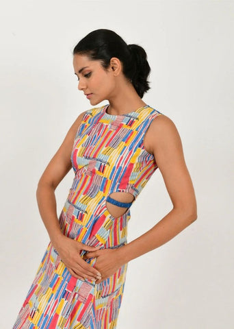 Scribble Side Cut Dress