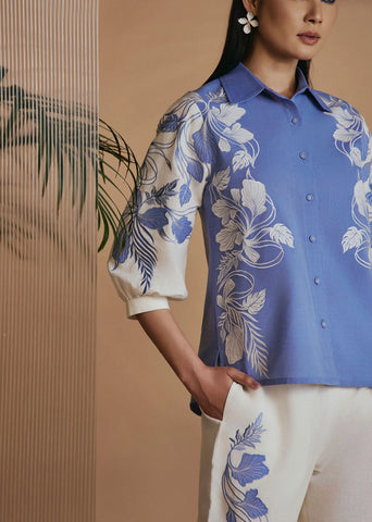 Origani Blue Ivory Petal Safari Co-Ord Set