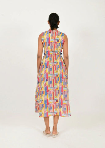 Scribble Side Cut Dress