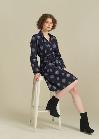 A Model Wearing Blue Pure Cotton Royale I, curated by Only Ethikal