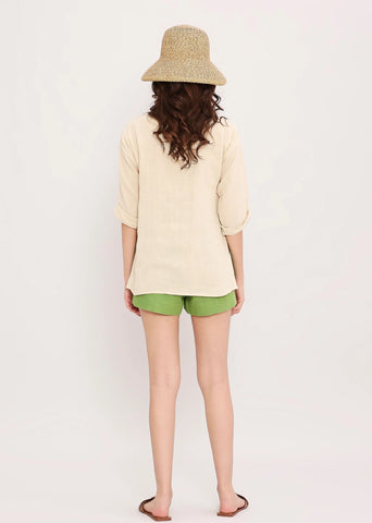 Coco Cream Embroidered Top