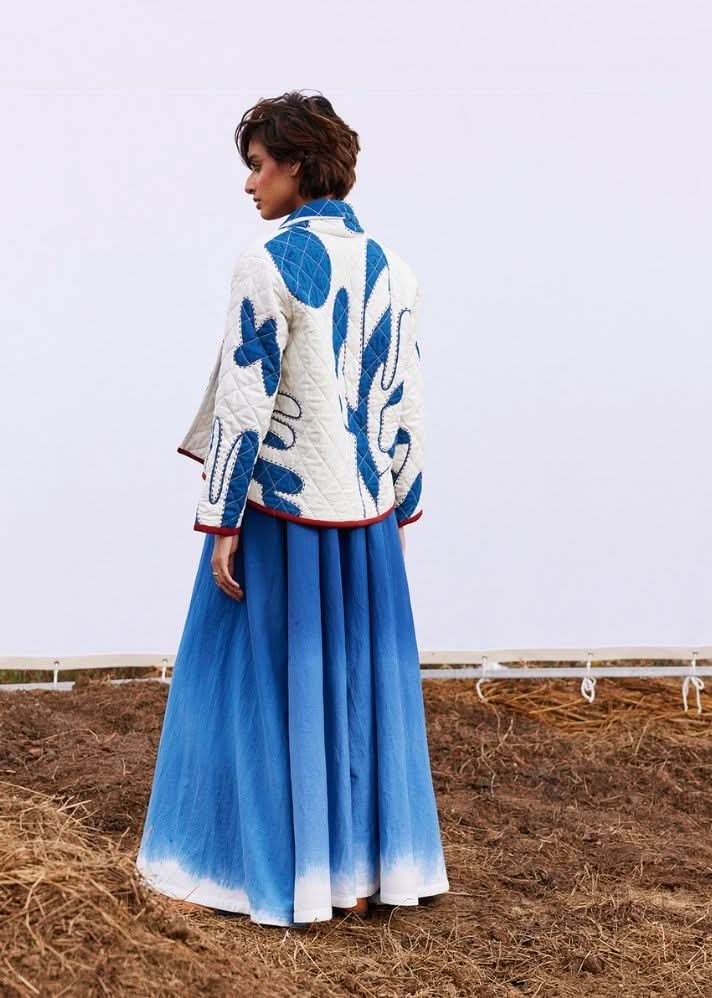 A Model Wearing Multicolor,Pure Cotton Frost Jacket curated by Only Ethikal