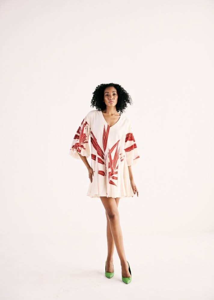 A Model Wearing Multicolor,Cotton Mul Garnet Grove Dress curated by Only Ethikal