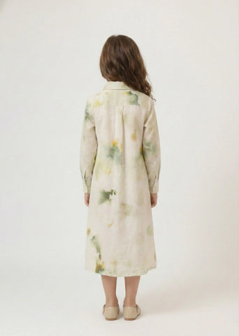 Verdant Ease Mini Shirt Dress