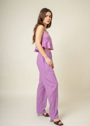 A Model Wearing Purple Organic Cotton Wu Purple Set, curated by Only Ethikal