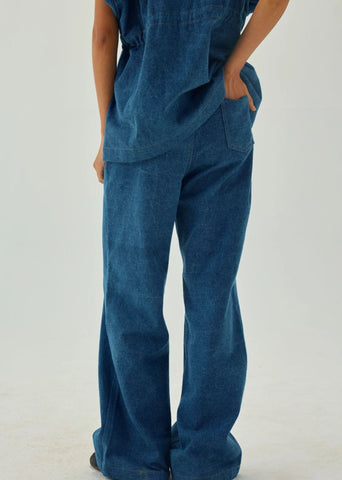 Denim Flare High Waist Pants