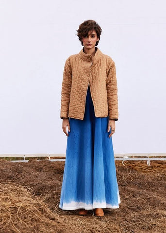 A Model Wearing Beige Pure Cotton Barn Jacket curated by Only Ethikal