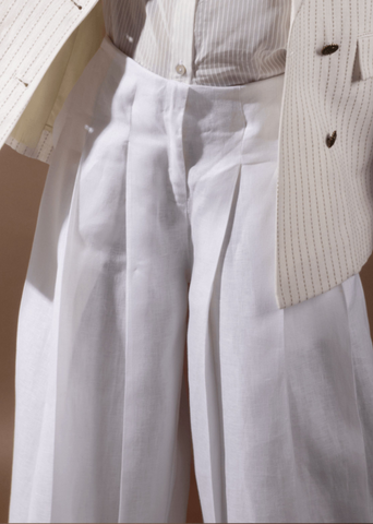 Kiana Linen Pleated Pants