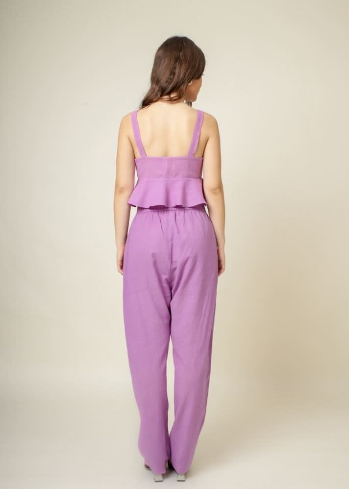 A Model Wearing Purple Organic Cotton Wu Purple Set, curated by Only Ethikal