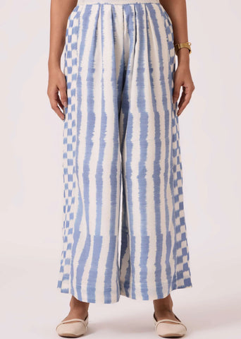 Ivan Blue Striped Ikat Pants