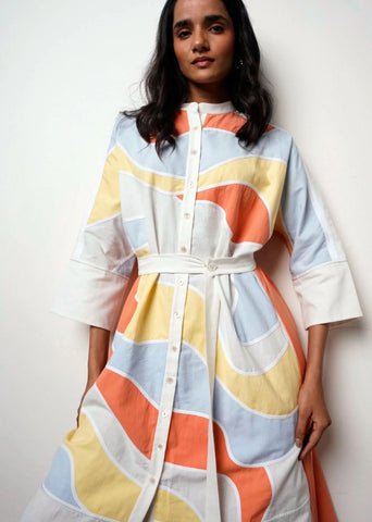 Brushstroke Handloom Cotton Dress