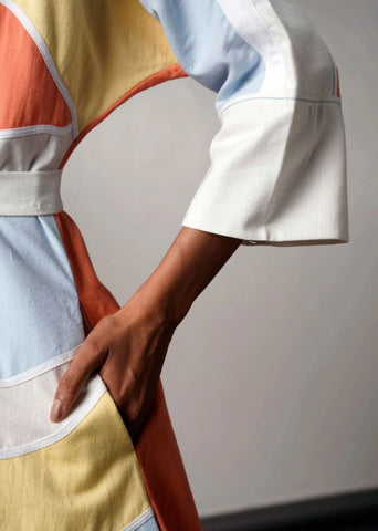 Brushstroke Handloom Cotton Dress