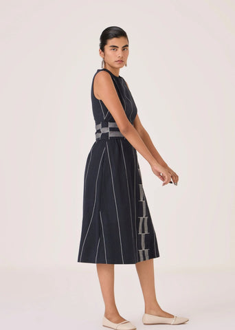 Viva Handwoven Striped Midi Dress