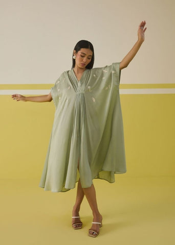 A Model Wearing Multicolor Summer Soul Kaftan Dress, curated by Only Ethikal