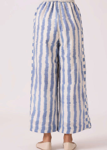 Ivan Blue Striped Ikat Pants