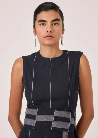 Viva Handwoven Striped Midi Dress