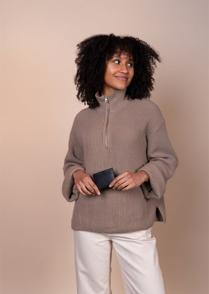 Product image of Multicolor Upcycled Cotton Ash Grary & Moon Box Clutch - Changeable Sleeve, curated by Only Ethikal