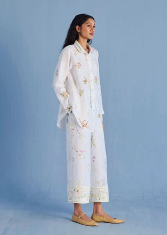 Alila Embroidered Oversized Co-Ord Set-White