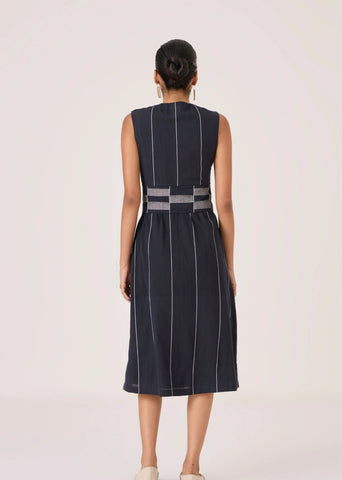 Viva Handwoven Striped Midi Dress